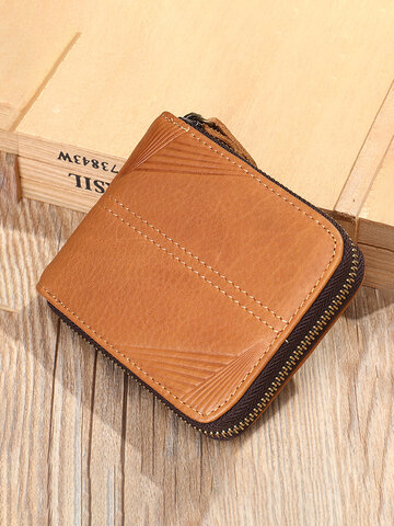 Genuine Leather Tri-fold Wallet