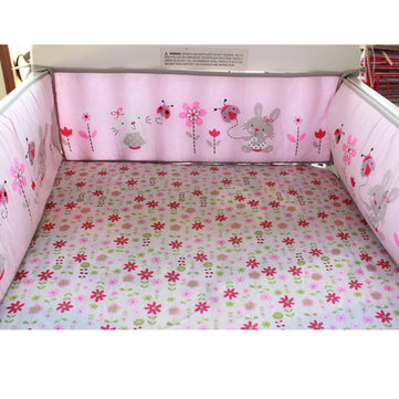 

4Pcs Rabbit Baby Infant Cot Crib Bumper Safety Protector Toddler Nursery Set