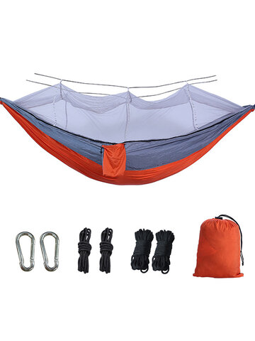 Hamac de camping double simple avec moustiquaire extérieure portable