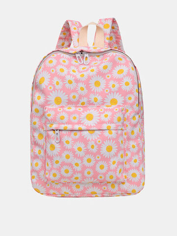 Nylon Daisy Casual Campus Backpack School Bag