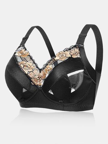 Embroidered Breathable Wireless Full Coverage Bras