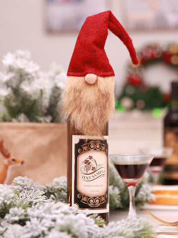 1 Pc Christmas Faceless Old Man Doll Wine Bottle Cover Wine Bag Gift Bag Decorations