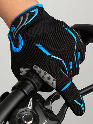 Men Mesh Cycling Touch Screen Full Finger Gloves Waterproof Windproof Outdoor Sport Mittens