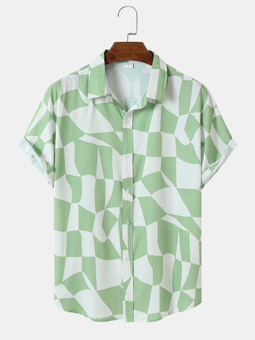 Irregular Geometric Print Shirts