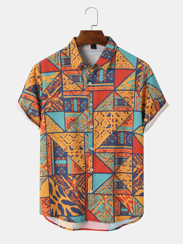 Ethnic Geometric Print Shirts