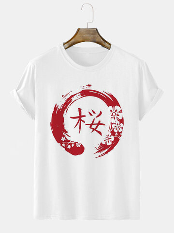 T-shirt con stampa fiori di ciliegio Pennello