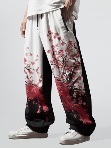 Patchwork floral japonés Pantalones