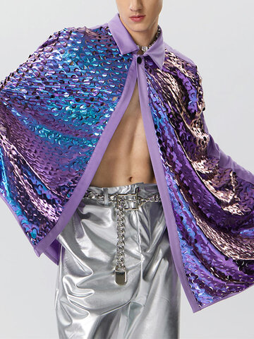 Glitter Ombre Hollow Out Cloak