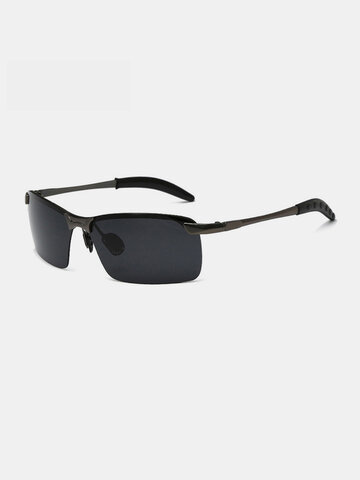 Men Square Half Frame Sunglasses