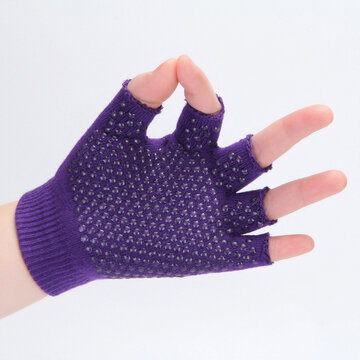 Cotton Plain Slip-Proof Half Finger Gloves