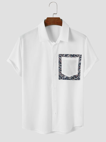 Hemden mit Paisley-Print auf der Brusttasche