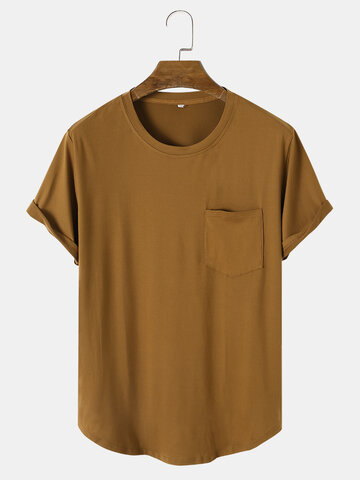 11 Colors Cotton Plain Chest Pocket T-Shirt