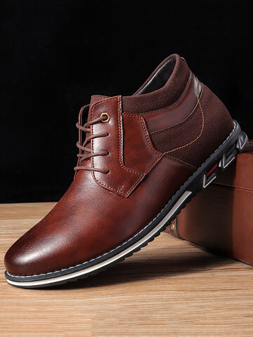 Men Retro Stitching Leather Business Casual Boots