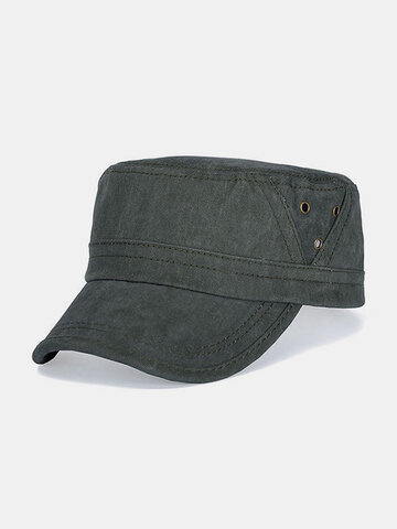 Men Cotton Retro Military Hat Peaked Hat Flat Hat