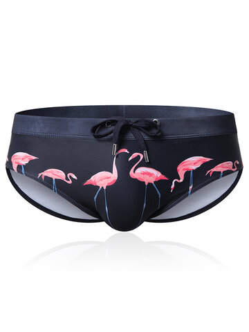 Mens Flamingo Print Bikinis Swimwear