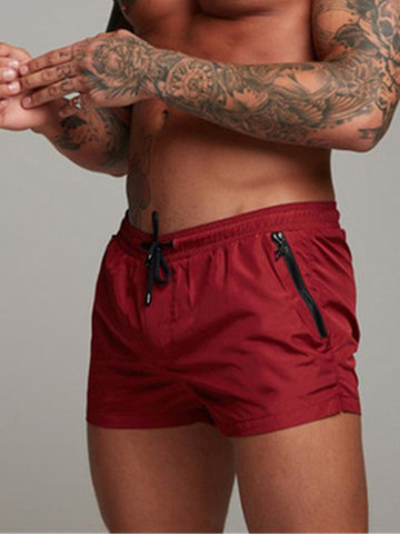 Pantaloncini da spiaggia impermeabili da uomo con tasca con zip