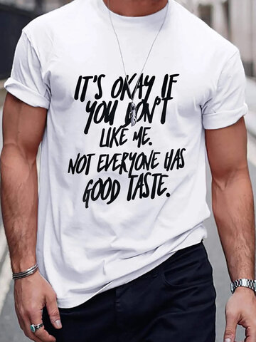 T-shirts à col rond et slogan imprimé