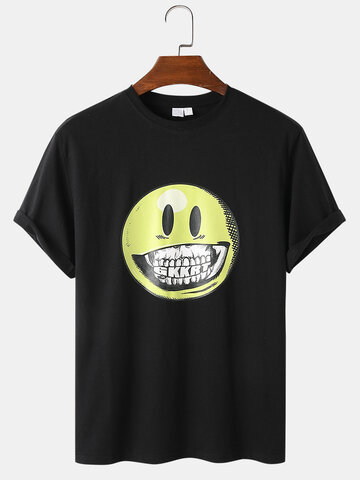 Funny Smile Face Print T-Shirts