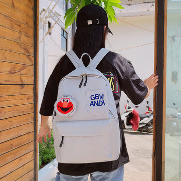 New Vintage Sense Sesame Street Backpack Cartoon Shoulder Bag Ins Girl Heart Student Bag