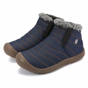 large size unisex waterproof fur lining slip on snow boots