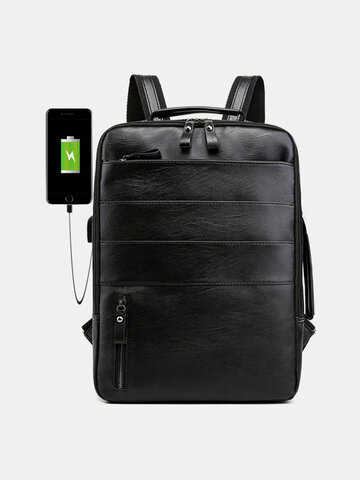 USB Charging Large Capacity Waterproof Men Backpack