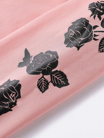 Rose Japanese Print Hoodies