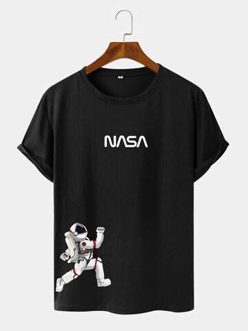 Astronaut Letter Print T-Shirts