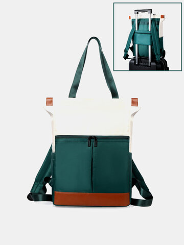 Patchwork Multi-carry Waterproof Backpack Handbag Tote