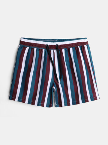 Multi Color Stripe Swim Shorts