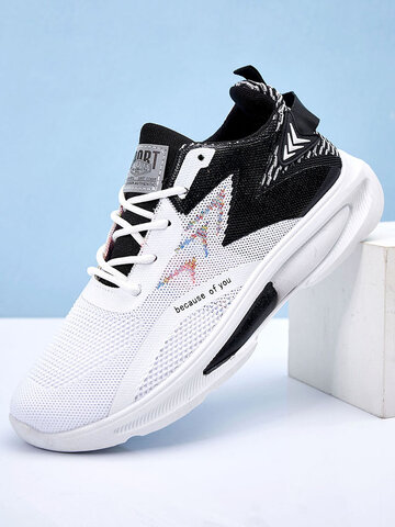 Men Knitted Breathable Running Sneakers