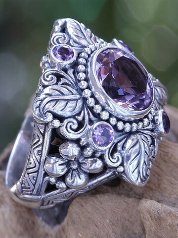Hollow Carved Flowers Leaves Ring