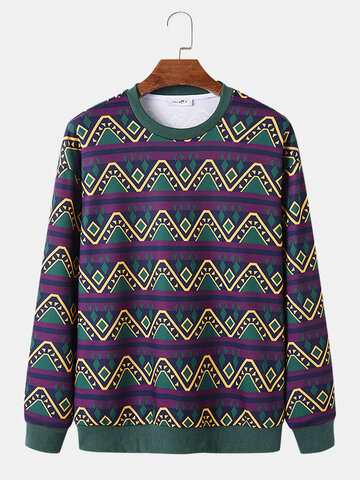 Vintage Geometric Print Sweatshirts