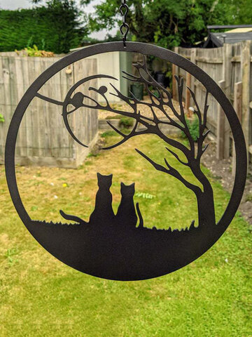 1 PC Hanging Metal Pendant Lonely Fox Cat Shape Craft Chain Window Ornament Home Garden Decoration