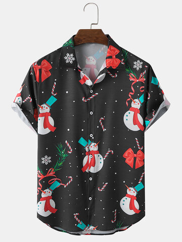 Christmas Snowman Print Shirts