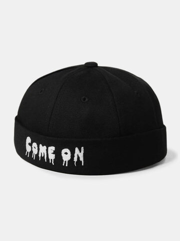 Unisex Cotton Street Casual 3D Letter Embroidered Skull Cap