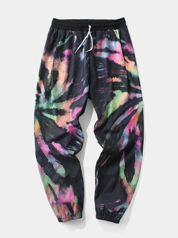 Colorful Tie Dye Elastic Ankle Joggers