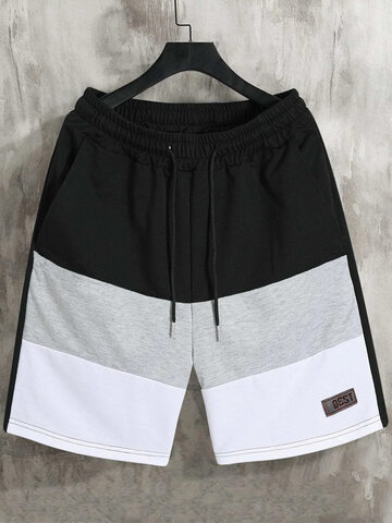 Shorts Casual Color Block Patchwork