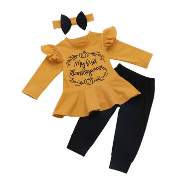 3PCs Baby Flying Sleeves Suit For 0-24M