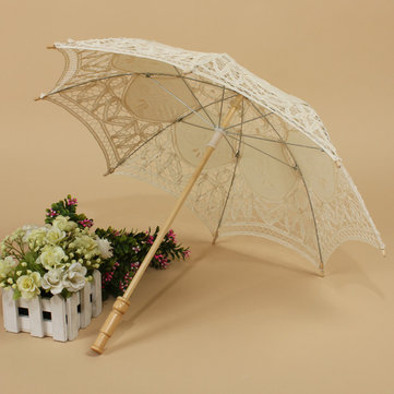 Éventail parapluie rétro en dentelle faits à la main décoration pour mariage fête