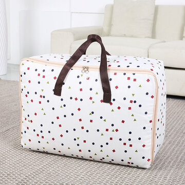 

SaicleHome Oxford Clothes Quilts Storage Bags, White pink grey blue green dot