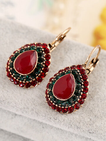 Bohemian Red Crystal Earrings