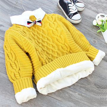 

Boys Girls Thicken Sweater For 2Y-7Y, Yellow wine red navy blue blue