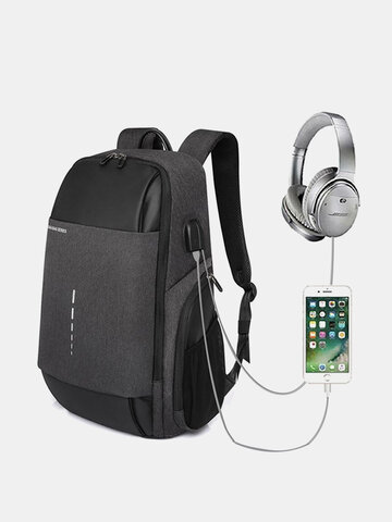 Men Large Capacity Outdoor Bag USB Charge Backpack