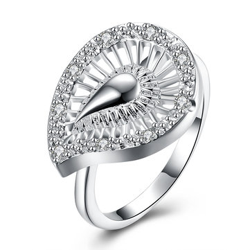 YUEYIN Luxury Ring Water Drop Zircon Ring