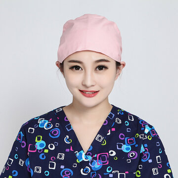 Chapeau d'esthéticienne de couleur unie avec sangle pour casquette chirurgicale de docteur