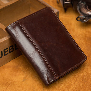 

Vintage Genuine Leather Coin Bag Short Wallet For Men, Brown