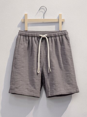 Plaid Drawstring Waist Shorts