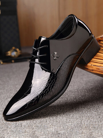 Мужская деловая нескользящая официальная обувь из кожи из микрофибры