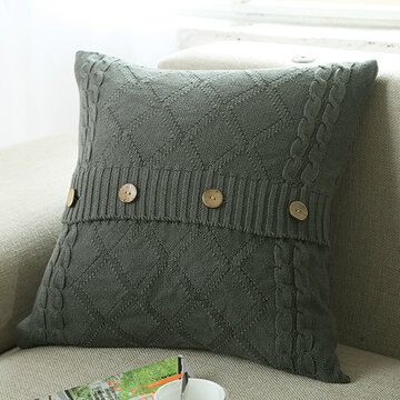 Cotton Removable Knitted Decorative Pillow Case