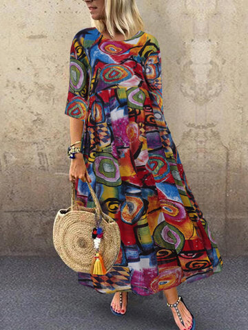 Graffiti Print Loose Dress